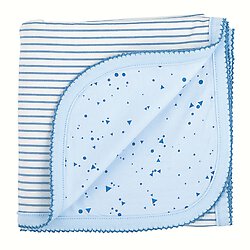 Reversible Blanket - Blue Geo Stripe